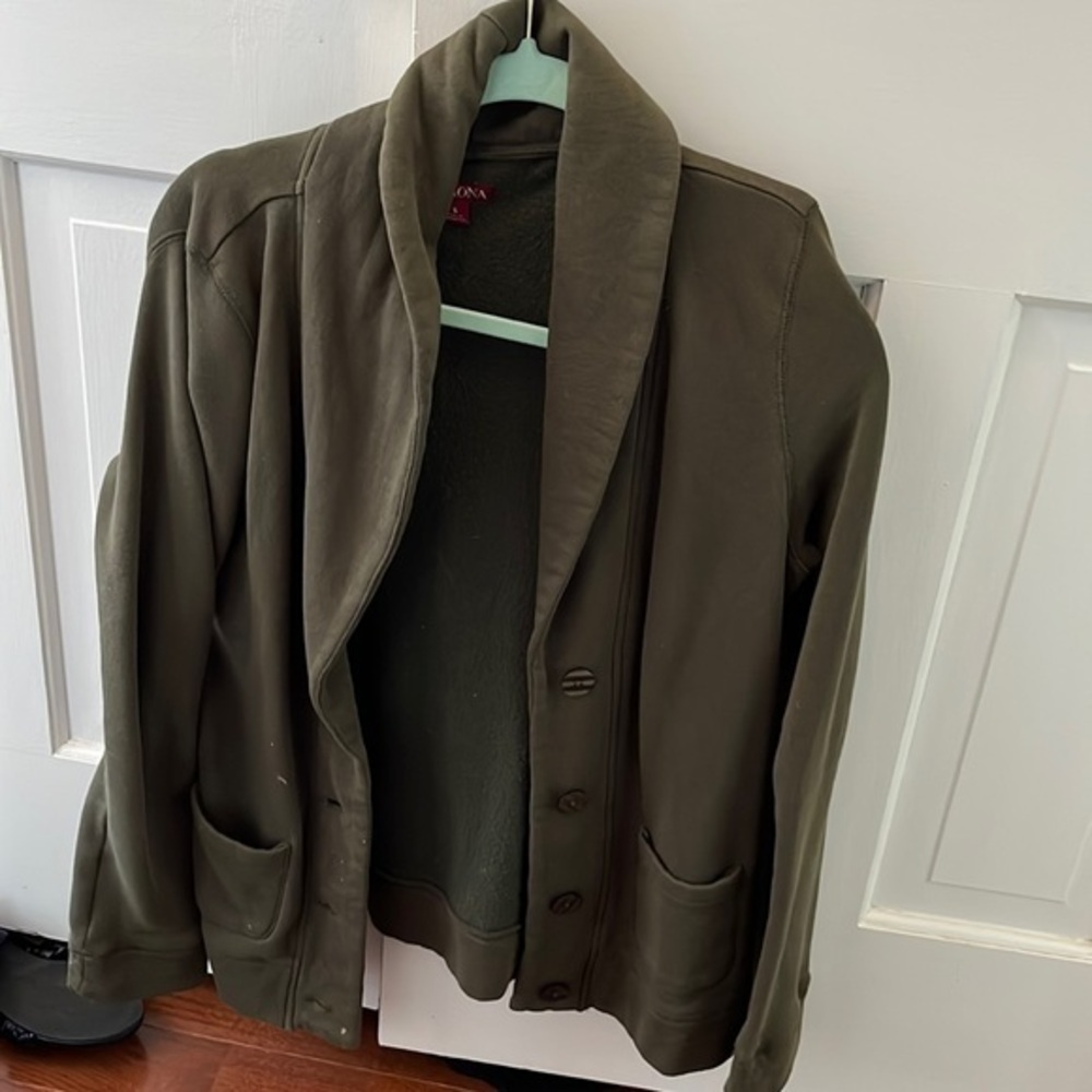 Womens merona army green sweatshirt blazer size S